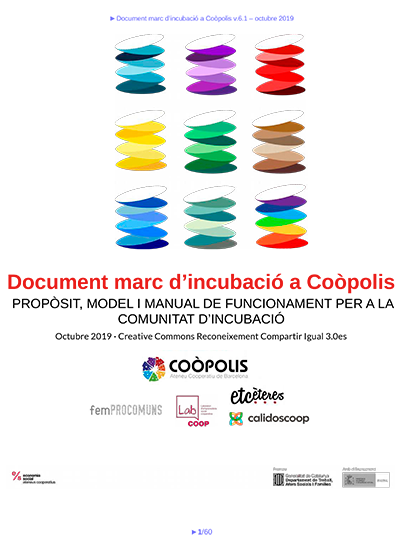 Document marc d’incubació a Coòpolis. Propòsit, model i manual de funcionament per a la comunitat d’incubació